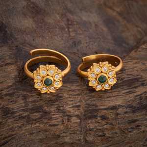 Silver Temple Wedding <b>Toe</b> <b>Ring</b> 181922 Engagement and Gift Idea Featuring Diamond Set in Brass and Copper - Product Image 4