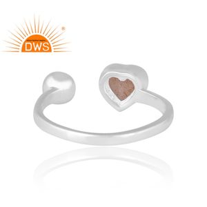 Hot Selling 925 Sterling Silver Natural <b>Chocolate</b> Moonstone Gemstone Ring Custom Jewelry For Women Gift For Her - Product Image 2