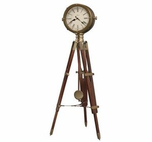 Reloj de marco de latón náutico con trípode de madera, reloj náutico de pie, fabricante indio y exportación - Product Image 1