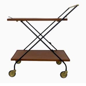 Luxurious Hotel Restaurant Decoration <b>Furniture</b> Food Supplies Serving Metal and Wood Trolley Hot Selling Decorative Trolley - Product Image 2