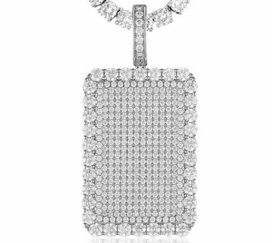 Pendentif carré - Collier en diamant moissanite or diamant Collier en laiton personnalisé avec pendentif - Product Image 1