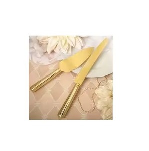 Acrylic Handles Brass <b>Cake</b> <b>Server</b> Birthday Wedding <b>Cake</b> Knife and Serving Set - Product Image 2
