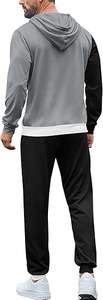 Ensemble de survêtement pour homme 2 pièces, sweat-shirt et pantalon de survêtement athlétique à blocs de couleur, sweat-shirt décontracté, jogging, ensemble de pantalons de survêtement pour homme - Product Image 3
