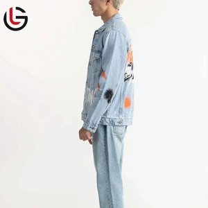 Pakistan Manufacturer <b>Men's</b> Denim <b>Jackets</b> 100% Cotton High Street Style Letter Pattern Eco-Friendly <b>Waterproof</b> OEM Service - Product Image 3