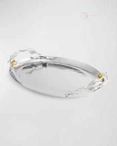 Plateau décoratif artisanal en métal de qualité supérieure pour le service du Ramadan et la décoration de la maison |   Couleurs et logo personnalisables - Product Image 3