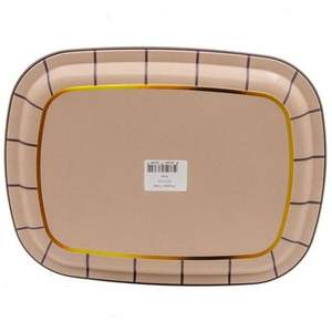 Bandeja de servicio Rectangular de Metal Retro de 235x305mm, Plato decorativo para té y café para servir alimentos - Product Image 3