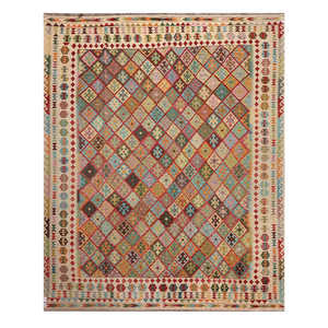 Alfombra Kilim de Maimana, Afganistán, 458 x 374 cm, Alfombras y Conjuntos Tradicionales Afganos - Product Image 1