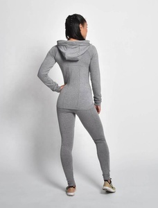 Chaqueta de algodón especial Supplex tejido liso negro venta al por mayor para mujer deportes para correr yoga - Product Image 5