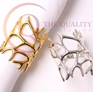 Ensemble de bagues de serviette décoratives en métal de luxe pour table à manger, accessoire de table écologique pour mariages - Product Image 2