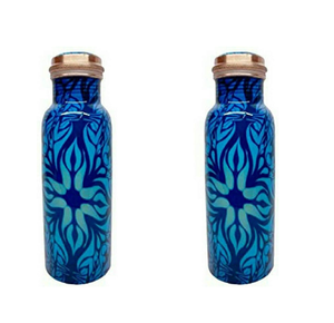 Shiny Polished Printed Copper <b>Water</b> <b>Bottle</b> Customized Drinkware Copper <b>Water</b> <b>Bottle</b> Made in India - Product Image 4