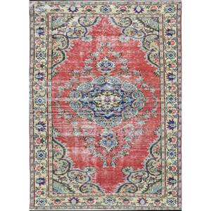 Alfombras de Lana Anudadas a Mano de Gran Tamaño, Diseño de Medallón Rojo y Naranja, para Sala de Estar o Pasillo - Pae-2237 - Product Image 1