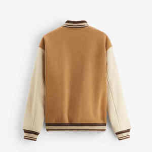 Vente en gros Veste universitaire de haute qualité pour hommes Chenille Broderie Manches en cuir Veste universitaire Letterman Baseball personnalisée - Product Image 2