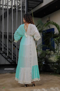 เดรสยาวผ้าเรยอนผสมลูเร็กซ์ลายมัดย้อมสำหรับงานปาร์ตี้  แฟชั่นฤดูร้อนสำหรับผู้หญิง - Product Image 3