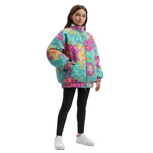 Manteau en coton imprimé floral brut fait main pour femmes et filles, vestes matelassées d'hiver confortables à boutons, cadeau spécial pour elle - Product Image 3