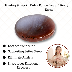 Piedra de preocupación de jaspe de lujo al por mayor, piedra ovalada de cristal, piedras preciosas de pulgar, terapia de cristal Natural, masaje Reiki, piedras de preocupación de Chakra - Product Image 4