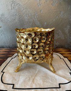 Jardinière en laiton de qualité supérieure faite à la main, finition dorée, décoration de jardin extérieur, balcon, maison, pots de fleurs de qualité - Product Image 1