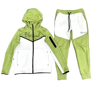 Ventes en gros de sweats à capuche zippés en polaire pour hommes adultes, ensembles de survêtements décontractés pour l'hiver, ensembles de jogging avec logo personnalisé - Product Image 1