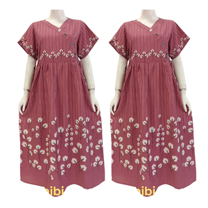 Elegante vestido floral para mujer, camisón suelto para el hogar de verano, informal, de manga corta, la mejor calidad, suave y térmico - Product Image 2