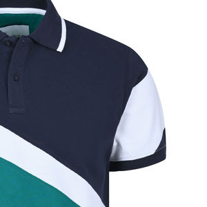 Nueva llegada de polos de manga corta para hombre Panel Work 100% algodón, disponible en colores personalizados y logotipo de alta calidad - Product Image 4