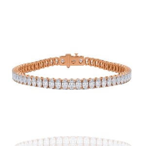 Brazalete de Tenis Clásico con Diamante Ovalado Cultivado en Laboratorio, Oro de 14 Quilates, Oro Blanco/Amarillo/Rosa, Claridad VVS2, Certificado IGI, Moderno - Product Image 2