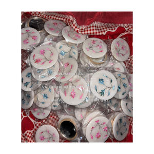 Espejo Redondo de Regalo de Primera Calidad, Hecho a Mano con Mármol y Madreperla Rosa, Verde y Blanca - Product Image 2