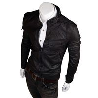 Veste en cuir véritable tendance pour homme, coupe slim, lignes épurées, toucher doux, avec option logo, veste en cuir tendance pour homme.