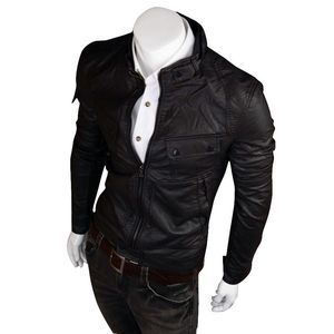 แจ็กเก็ตหนังแท้สลิมฟิตทันสมัยสำหรับผู้ชายมีเส้นสายที่สะอาดสัมผัสนุ่มและเลือกโลโก้ได้สำหรับผู้ชาย - Product Image 4