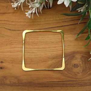 Minimalist <b>Gold</b> Geometric <b>Bangles</b> <b>Set</b> for Women Square Circle Triangle Wave Bracelet Combo Gift - Product Image 3