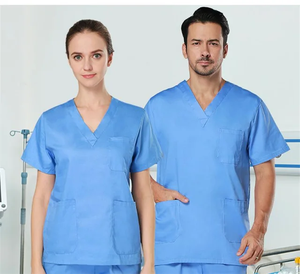 Wholesale Summer-Design Promotional Nursing Scrubs Unisex Short Sleeve Spandex Hospital Uniforms Women's <b>Doctor</b> Scrub <b>Sets</b> - Product Image 4