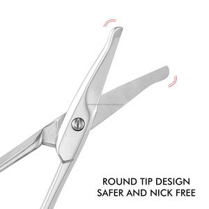 Multifunctional Stainless Steel Round Tip Small Nose Hair Facial <b>Beard</b> Mustache Trimming Eyebrow <b>Scissors</b> Makeup <b>Scissors</b> - Product Image 4
