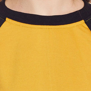 Venta al por mayor de las mujeres raglán bordado Terry cuello redondo sudadera 300g tela peso impresión Digital invierno Casual mangas completas - Product Image 5