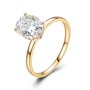 Anillos Finos Personalizables con Diamante Solitario de Corte Ovalado, Certificado IGI, VVS, Anillo de Diamante Moissanita para Compromiso y Boda para Mujer - Product Image 5