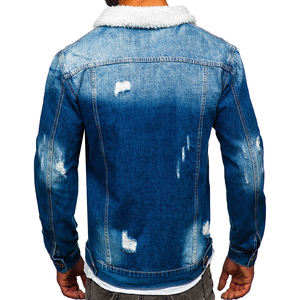 Blouson aviateur personnalisé en coton de couleur unie vintage à col Sherpa pour hommes vestes, vestes pour hommes, veste pour homme vestes en jean - Product Image 2