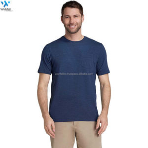 T-shirt en coton de haute qualité pour hommes Tissu bleu confortable fabriqué au Pakistan avec un design unique - Product Image 3
