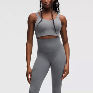 2025 personnalisé léger femmes soutien-gorge de sport couleur unie dos croisé Fitness Gym soutien-gorge grande taille dos nu vêtements de sport sans couture avant - Product Image 6