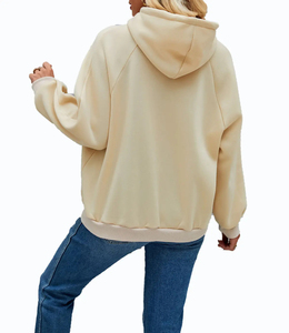 เสื้อฮู้ดโอเวอร์ไซส์ผู้หญิง ผ้าฟลีซพรีเมียม สวมใส่สบาย แบบลำลอง เสื้อฮู้ดโอเวอร์ไซส์เรียบๆ สำหรับผู้หญิง พร้อมกระเป๋าจิงโจ้ - Product Image 2