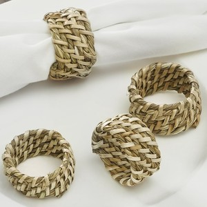 Porte-anneau en jonc de mer pour serviettes ronds de serviette en paille faits à la main décor de table à manger restaurant et hôtel - Product Image 4