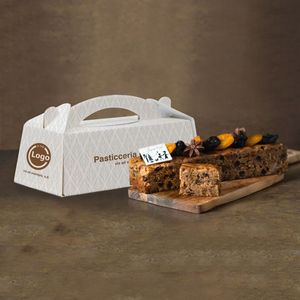 กล่องกระดาษแข็งแบบกำหนดเอง Happy Food พร้อมหูหิ้ว ขนาด 30x15x10 ซม. รีไซเคิล ดีไซน์สั่งทำพิเศษ เคลือบ Spot UV - Product Image 4