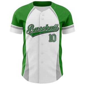 Ensemble de maillots de baseball pour hommes adultes en polyester 100% respirant à séchage rapide imprimé col en V OEM en gros nouveaux chemises - Product Image 1