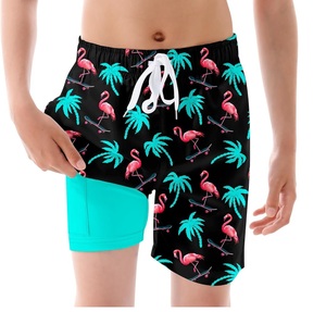 Pantalones cortos de verano de cintura alta unisex, bañadores ecológicos de longitud corta con cordón, estampado sublimado, moda de playa - Product Image 2