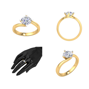 Anillo clásico elegante de oro de 14 quilates para mujer 1Cts VS Clarity Lab Grown EF Color Diamond Jewelry - Product Image 5