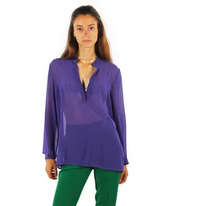 V Neck Mandarin Blouse Side Slits for Elegant Twist Perfect for Stylish Occasions from a private dinner to special cocktail