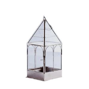 Decorative <b>Candle</b> <b>Holder</b> for Living Room Decoration <b>Lantern</b> Hut Shape Metal Glass <b>Candle</b> <b>Holder</b> Handmade - Product Image 1