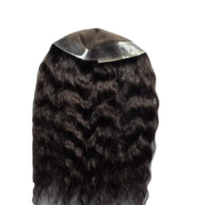 Topper de Cabello Humano Remy 100% con Ondas Profundas y Monofilamento para Mujer, Cabello Taz BD Importado de Bangladés - Product Image 5