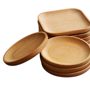 Sous-verres et tasses à café en bois faits à la main personnalisables pour hôtels, restaurants, fêtes à la maison - Product Image 1