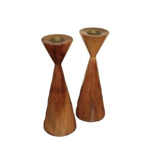 เชิงเทียนสำหรับงานแต่งงานทำจากไม้ขัดเงาตั้งโต๊ะ - Product Image 1