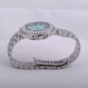 Iced Out <b>Watch</b> Hip Hop Style Customized Stainless Steel <b>White</b> Round Moissanite Diamond Crafted Luxury <b>Watch</b> <b>For</b> Men and <b>Women</b> - Product Image 4
