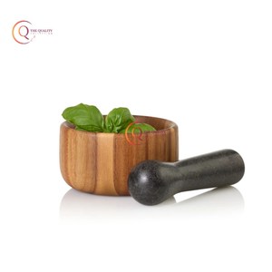 Traditional Wooden Mortar & Pestle Handmade <b>Mini</b> One Handed <b>Grinder</b> Spices Herb Medicine Crusher Jar Home & Kitchen Tool Utensil - Product Image 2