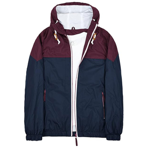 Men's Lightweight Hooded Windbreaker Bomber Jacket Maroon Navy Spring Water-Resistant Waterproof Breathable Eco-Friendly Outdoor - Product Image 1