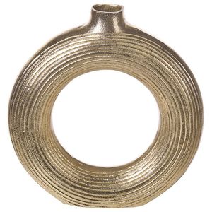 Vase moderne en métal de forme géométrique pour la pièce maîtresse de décoration intérieure contemporaine avec des compositions florales artificielles élégantes - Product Image 5